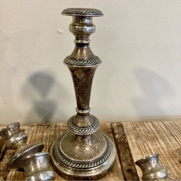 Vintage Pair Sol Goldfeder George III Sheffield Silver Plated Candelabra 19" - Picture 8 of 16